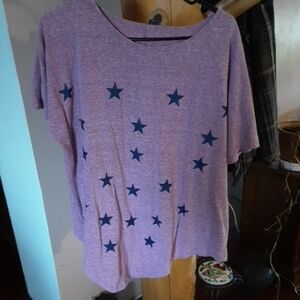 Purple Star Patterned T-Shirt